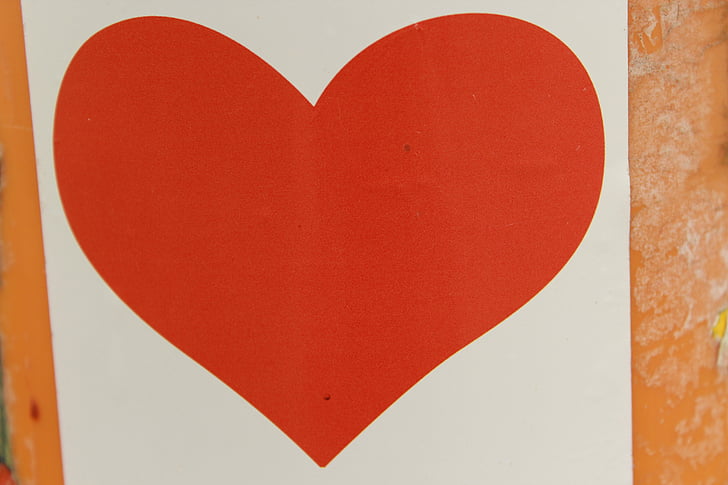 heart sticker red, white, red white, love