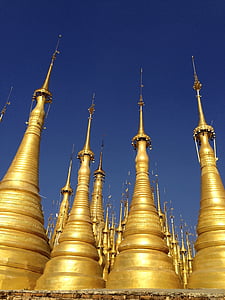 budhizmus, Barma, zlatý, Mjanmarsko, pagody, Svätyňa, veže