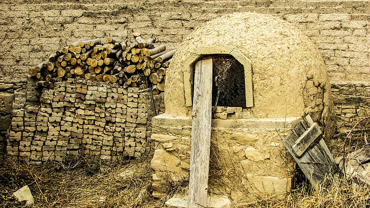 Tradicionalna pećnica, zemljana peć, u dobi od, starinski, Cipar, avdellero, Stari