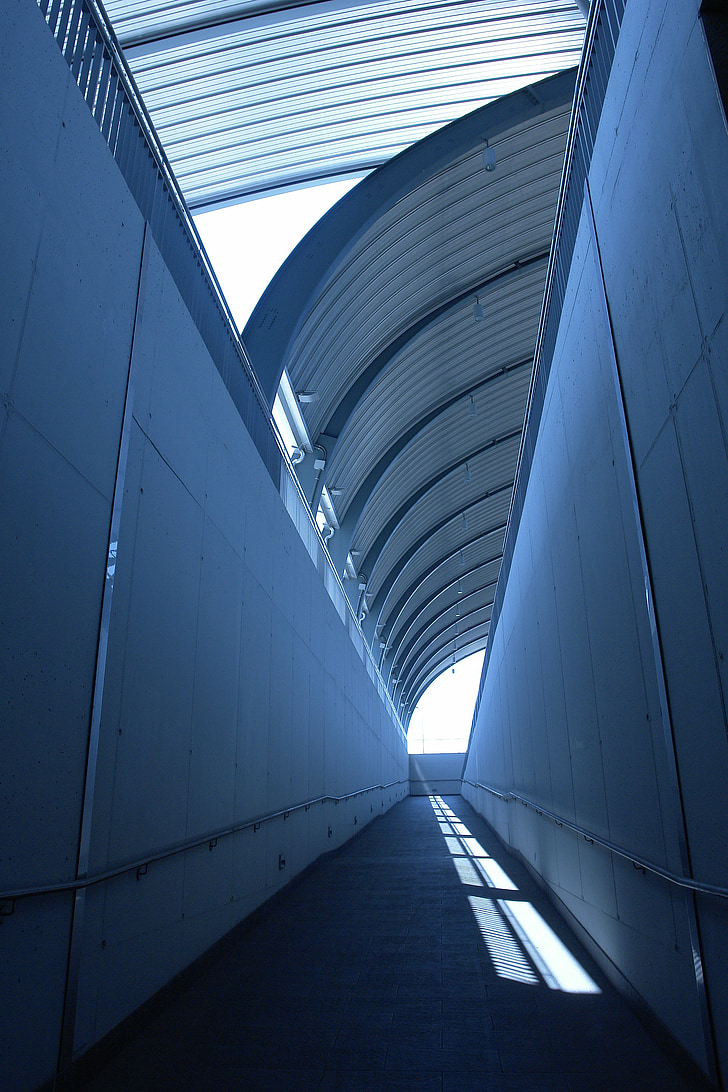 υπόγεια διάβαση, Σιδηροδρομικός Σταθμός, σιδηροδρομική διάβαση, υποδομή, μπλε, Νοσοκομείο: Μέστρε, μπλε φως