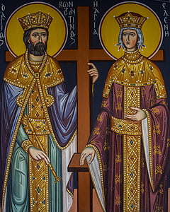 st constantine and st helen, saint, iconography, church, religion, christianity, orthodox