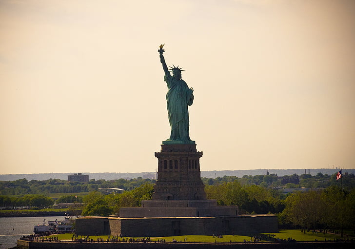 Liberty, dom, new york, staty, självständighet, berömda place, monumentet