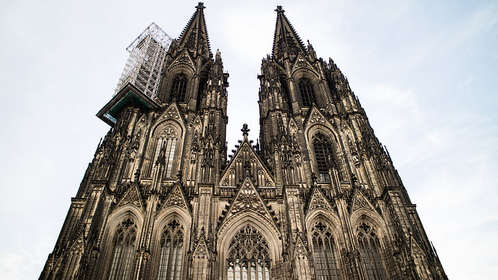 architecture, bâtiment, Cathédrale, Église, Cologne, Cathédrale de Cologne, façade