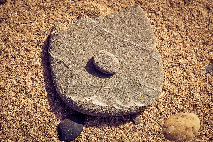 stranden, sten, Sand, Pebble, strukturer, bakgrund, naturen