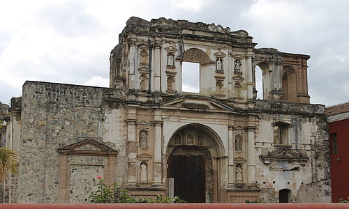 kirke antigua guatemala, kirke, gamle bygning