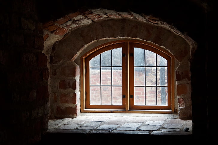 osazení okna, truhlíky, Castle okna, staré, milijöö, obrazovce, Architektura