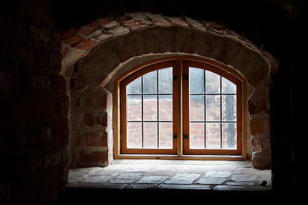 vinduet fordybning, altankasser, slottet vindue, gamle, milijöö, skærmvindue, arkitektur