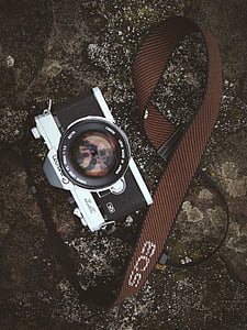 camera, lens, black, canon, strap, accessory, photography