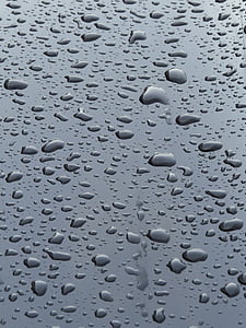 Regentropfen, Regen, nass, Glanz, Auto, Farbe, Schwarz