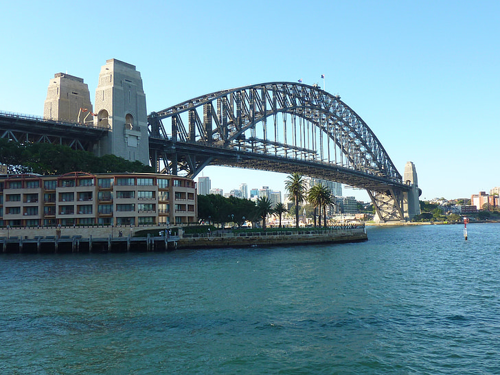 Sidnėjus, tiltas, vandens, uostas, garsus, orientyras, tiltas - vyras padarė struktūra