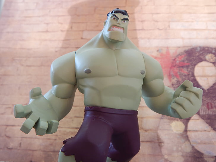 hulk, superhero, angry, strong, comics, character, figurine