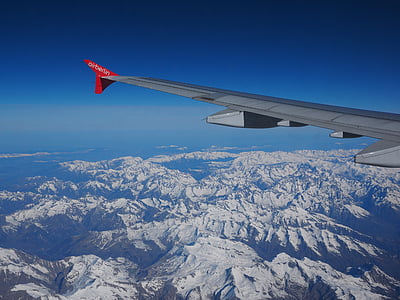 pogled iz zraka, luftbildaufnahme, alpski, planine, Berger, zrakoplova, krilo