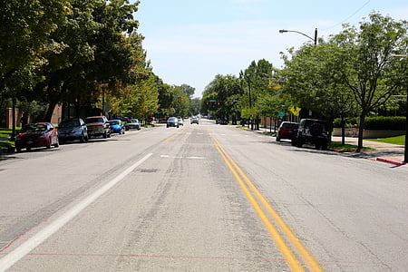 δρόμος, μακρύ, άδειο, αυτοκίνητα, εθνικής οδού, Αμερική, ΗΠΑ