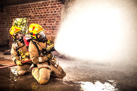 화재, 자원 봉사 소방 관, 구조, 보호, 헬멧, 성인, 성인 전용