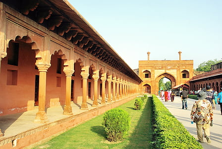 Indien, Agra, Allee, kolonnad, Taj mahal