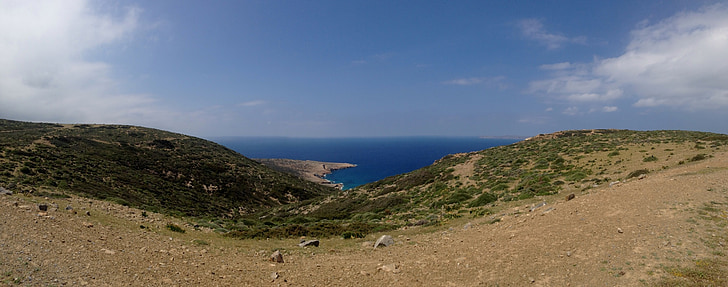 Creta, montanhas, mar, reservado (a)