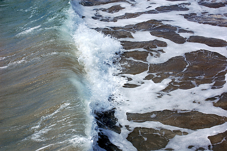 wave, ocean, beach, sand, water, surf, shore