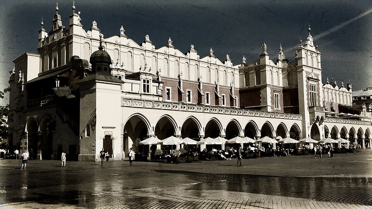 Kraków, tkaniny hali Sukiennic, Zwiedzanie, rynku, Architektura, Turystyka, Polska