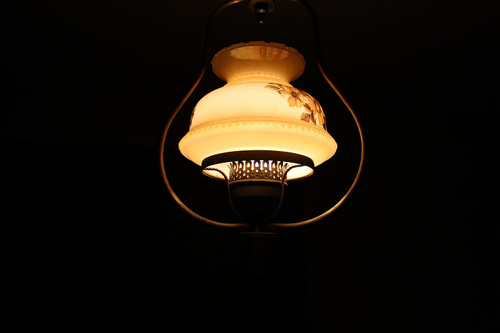 lanterna, decorativos, teto, elétrica, escuro, à noite, decoração
