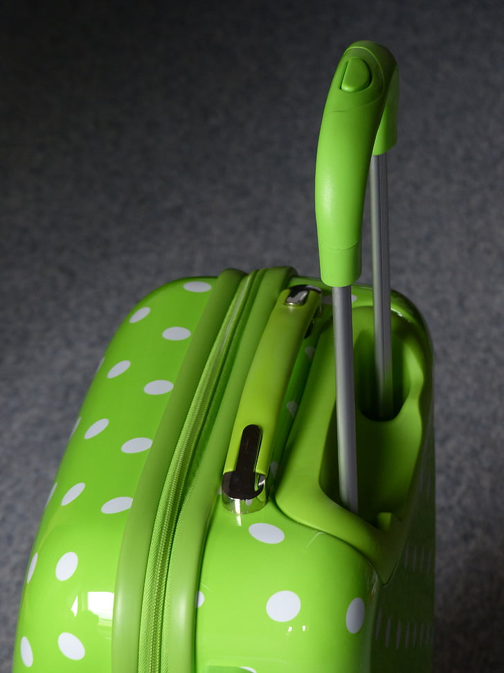 Kerekes táska, poggyász, roll, kerekek, zöld, fogantyú, Henkel