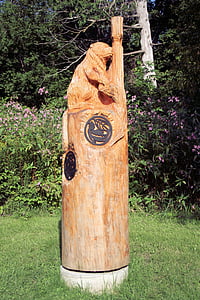 carving, wood carving, beaver, mammal, animal, canada, symbol