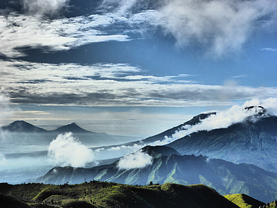 Indonezja, góry, naturalne, krajobraz, podróży, Azja, Natura