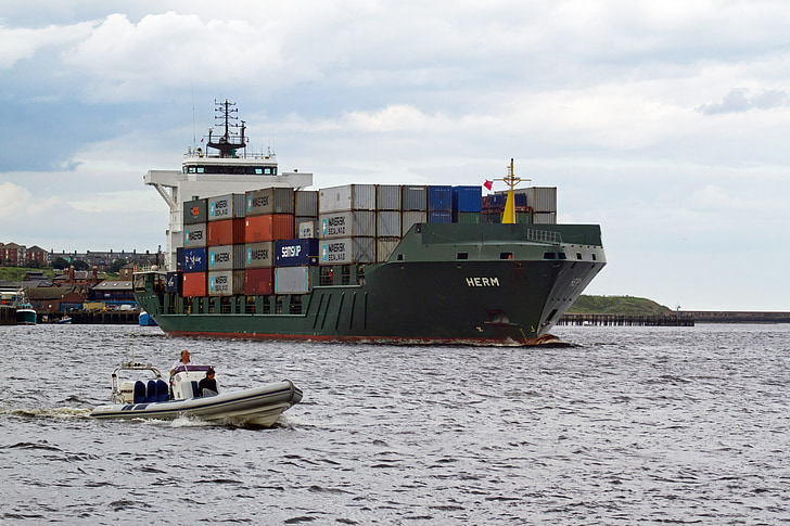 verzending, containers, Tyne, North shields, goederenvervoer, cargo container, vervoer