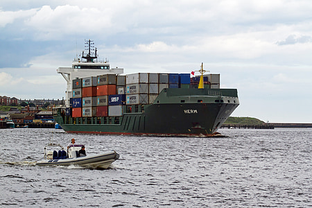 marine marchande, conteneurs, Tyne, boucliers du Nord, transport de marchandises, conteneur de fret, transport