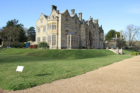 Château de Scotney, ancien bâtiment, grande maison, architecture, herbe, à l’extérieur