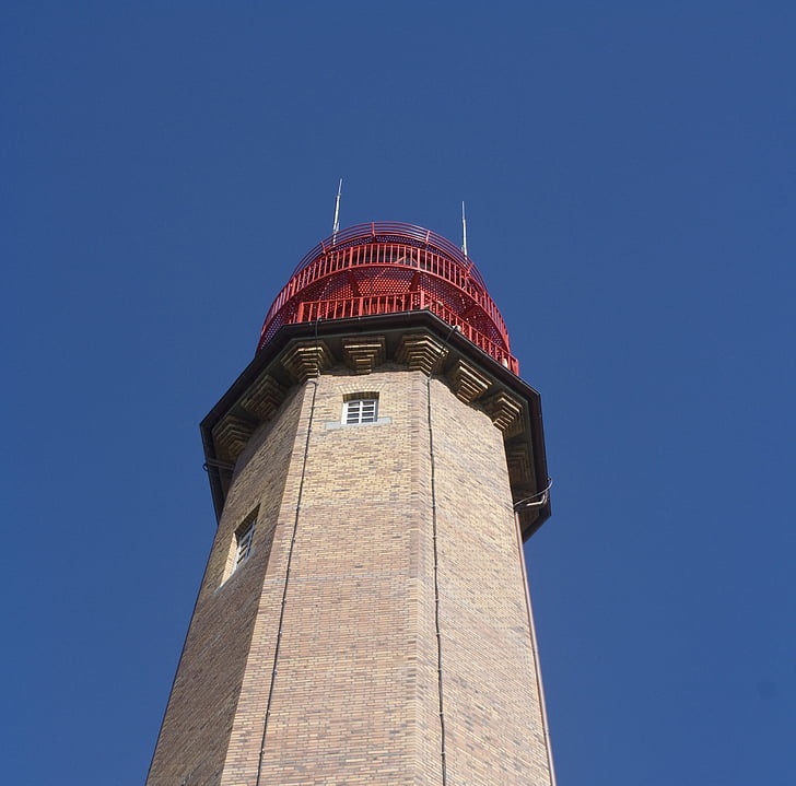 lighthouse, sky, baltic sea, red, blue