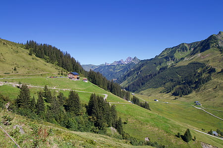 pegunungan, Alpine, Lembah, tiket pulang-pergi, furkajoch