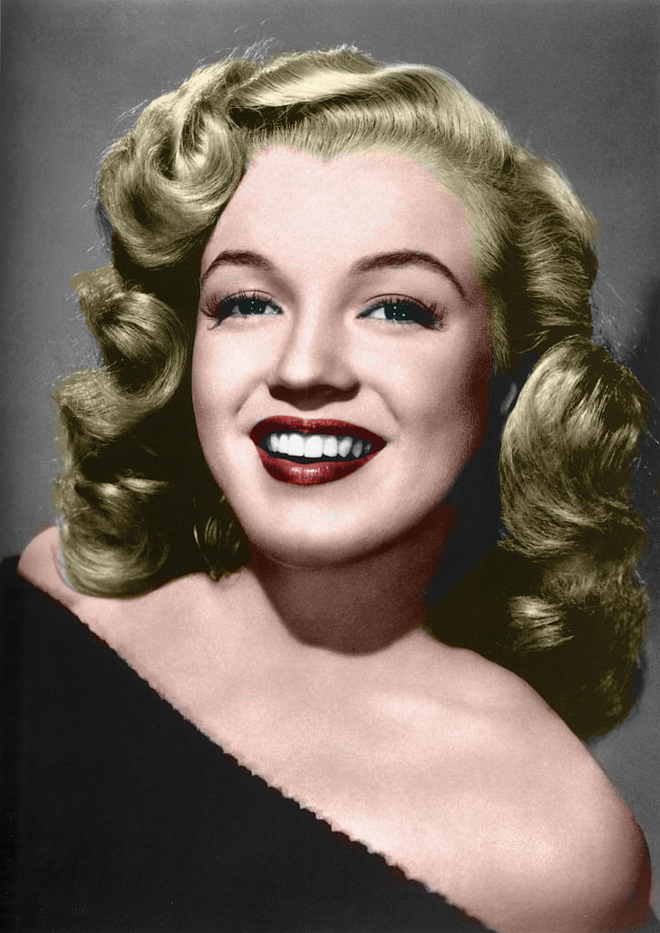 Marilyn, farget, 30's, gamle fotografi, PS