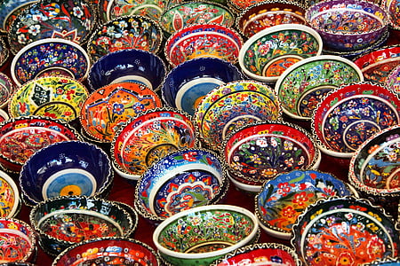 umjetnost, pozadina, zdjela, keramika, boja, šarene, dekor