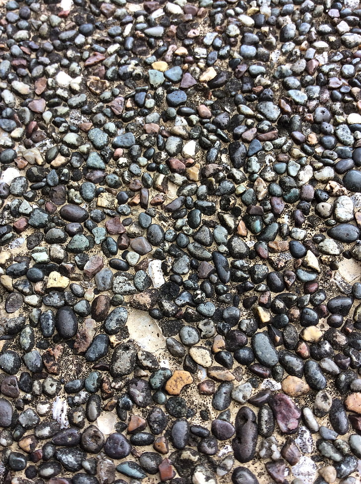 pebbles, old, pattern, stone, floor, texture