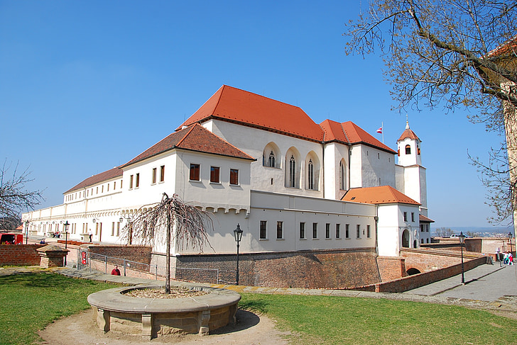 fästning, Brno, slott, Špilberk, arkitektur, kyrkan, historia