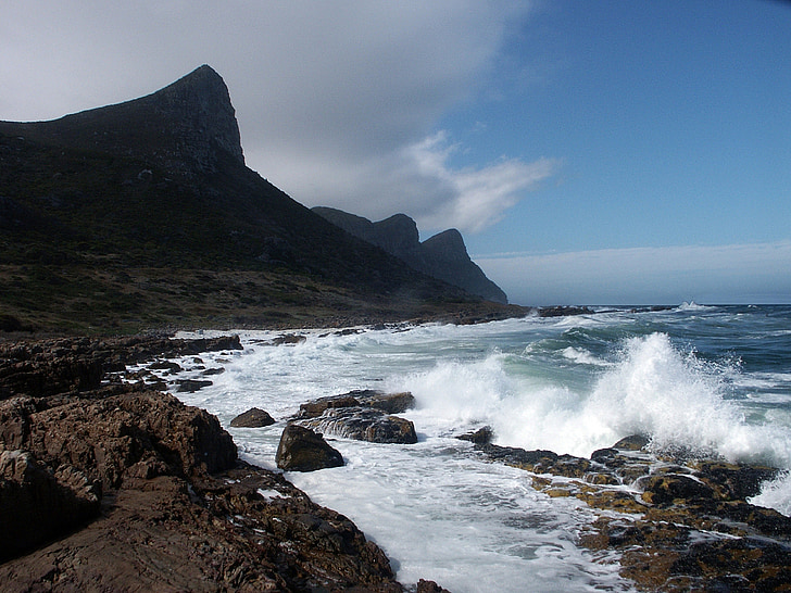 Dél-Afrika, Western cape, Cape point, tengerpart, tenger öböl, Indiai-óceán, tenger