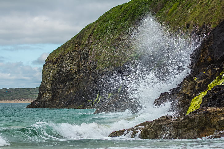 St ives, vågor, Cornwall, Ocean, England, havet, naturen