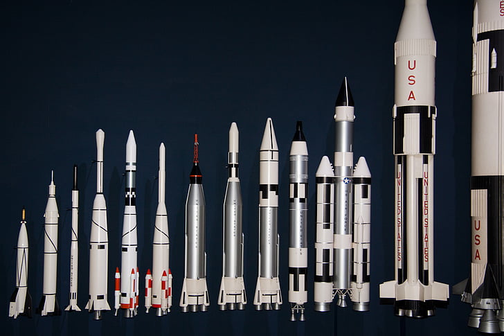 parachoques, 1948, botín de guerra los americanos, cohetes en la comparación de tamaño, tecnología, Saturno v, de 1967