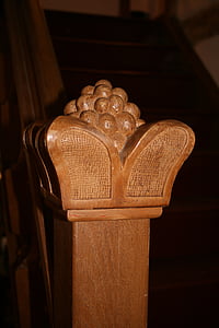Treppengeländer, pomo de la escalera, tallado, madera, obra de arte, escultura, talla