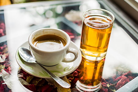 chá, café, Copa, bebida, quente, plano de fundo, pequeno-almoço