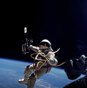 espai, NASA, astronauta, vestit, grup, l'oxigen, treballant