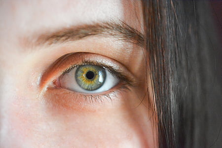 szem, Iris, algák, makró, blur, természetes, lány