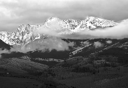 black-and-white, mountains, mountain, nature, landscape, mountain Peak, outdoors