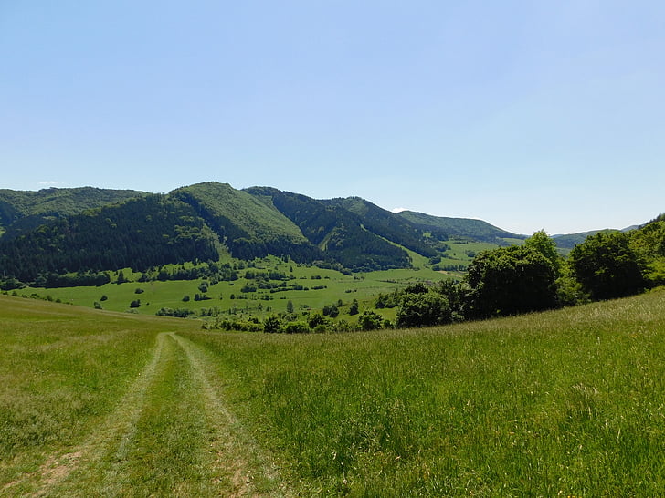 país, Eslovaquia, bosques, montaña, primavera, montañas, cielo