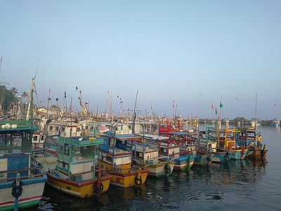 Port, Srí lanka, tenger, tengeri hajó, kikötve, elmélkedés, szállítás