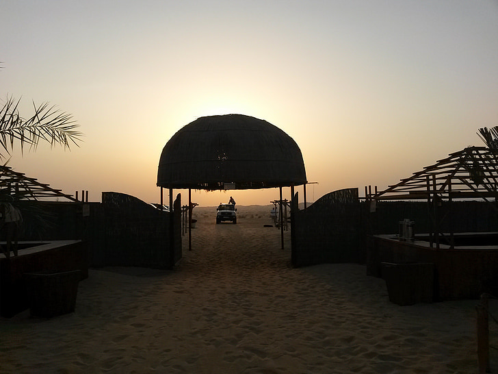 ørkenen, solnedgang, natur, Dubai