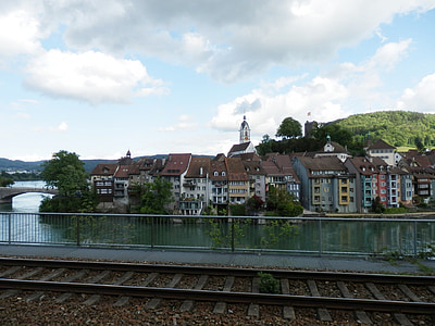Laufenburg, Renu, górnym Renem, Rheinbrücke, kolejowe, wydawało się