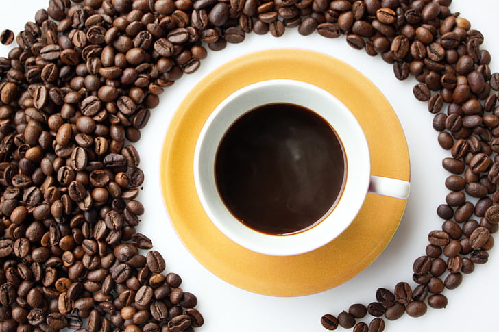 cafè, fons, grans de cafè, pausa, cafeïna, aroma de, cercle