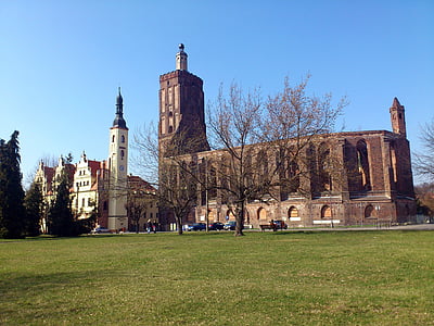 ruines églises, Gubin, Pologne, Église de la ville, Ruin, Église, monument