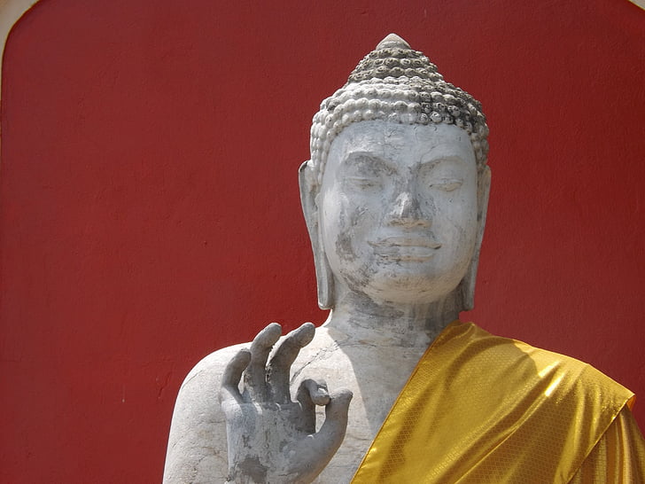 Buddha dvaravati, Phra pathom chedi, Nakhon sawan, Buddha, Buddismo, Asia, Statua